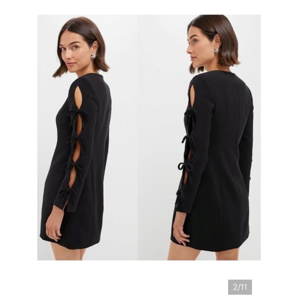 HYACINTH HOUSE Black Bow Sleeve Belinda Mini Dress NWT SMALL Tuckernuck Classic - Picture 2 of 16